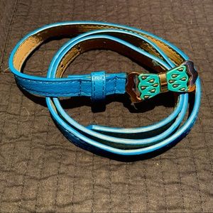1950s Inspired Bright Blue Skinny Belt
